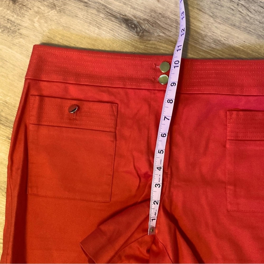 Loft Red Shorts With Gold Tone Button Detail Size 10 - Picture 7 of 9